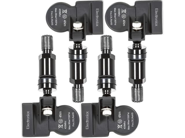 4 Reifendrucksensoren RDKS Sensoren Metallventil Schwarz für BAIC WeiWang S50 01.2017-12.2018