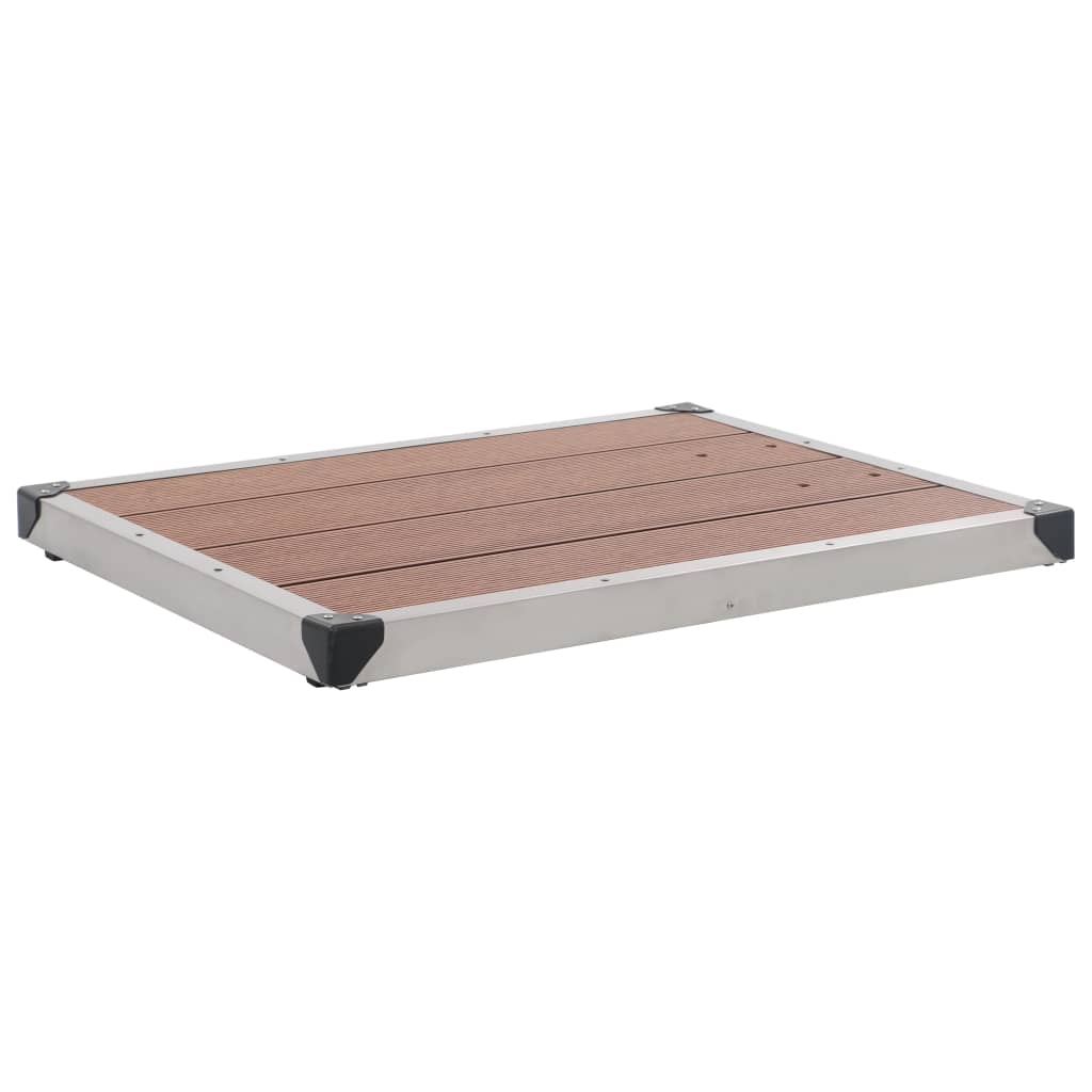Garten-duschwanne Wpc Edelstahl 80 X 62 Cm Braun