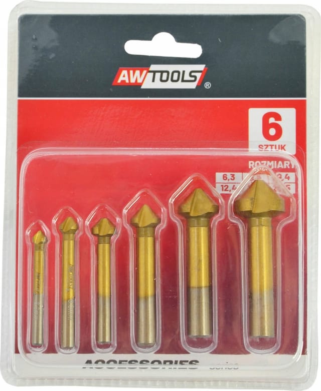 AWTOOLS Kegelsenker-Set, 6-teilig, 6,3–20,5