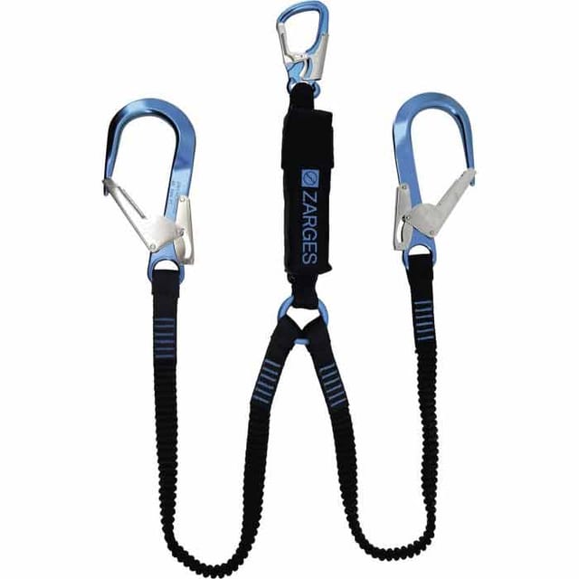 Zarges Fall Protection doppeltes Verbindungsmittel Axic-Y Karabiner Gerüsthaken Aluminium Gerüsthaken Snap hook