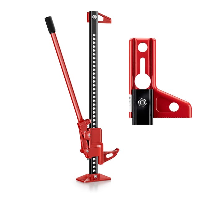 Wiltec Farm Jack – Kompakt-Set Basis, Wagenheber bis 3000 kg und max. 76 cm Hubhöhe mit obere Klemme