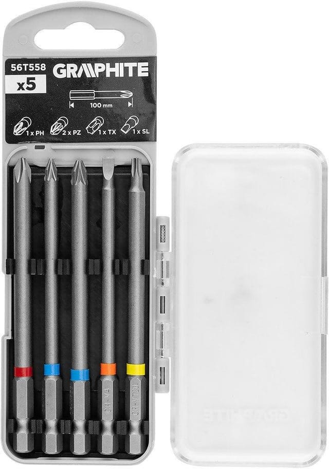 Bit Set graphite Metall 100 mm langlebiger Stahl