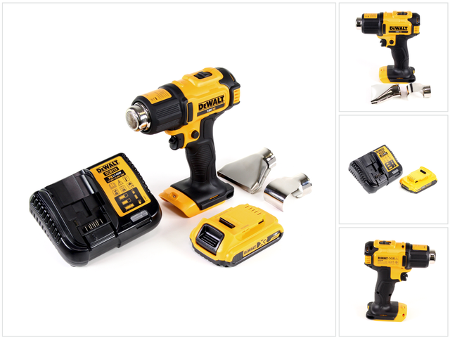 Dce 530 D1 Akku Heißluftpistole 18V 530°C + 1x Akku 2,0Ah + 1x Lader + Flächen- und Reflektordüse - Dewalt