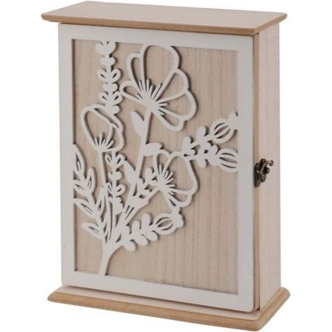 Boîte À Clés Murale En Bois Armoire A Clef Murale Avec 6 Crochets Boîte À Clés En Bois Pour Les Entrées, Les Chambres Et Les Couloirs - 26 20 6cm
