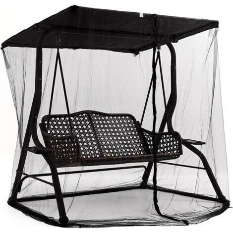 185x125x205cm Moustiquaires, Moustiquaire Avec Fermeture Éclair Pour Parasol 3 Places Balançoire De Porche Moustiquaire Pour Balançoire De Jardin Extérieure Balcon Voyage Camping Chaise Pivot