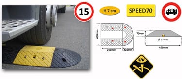 Metalworks - Ralentisseur SPEED70, 400x250x70mm, jaune/noir set Métallurgie 758136896