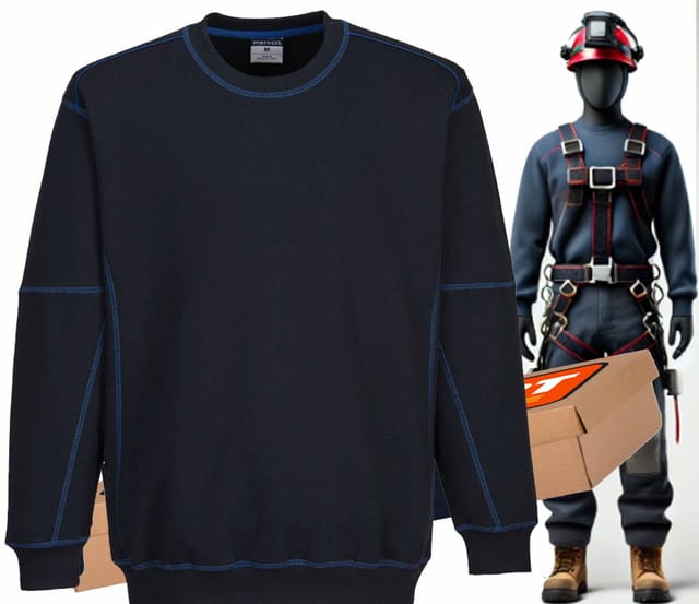 B318 - Zweifarbiges Sweatshirt, Marineblau/Blau, XXL