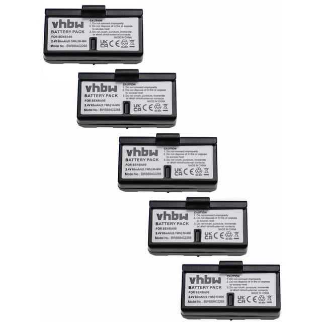 Vhbw - 5x Akku kompatibel mit Sennheiser HDI91, HDI91-P1/-P2, HDI92, HDI92-P, HDI92P Wireless Headset Kopfhörer (60mAh, 2,4V, NiMH)