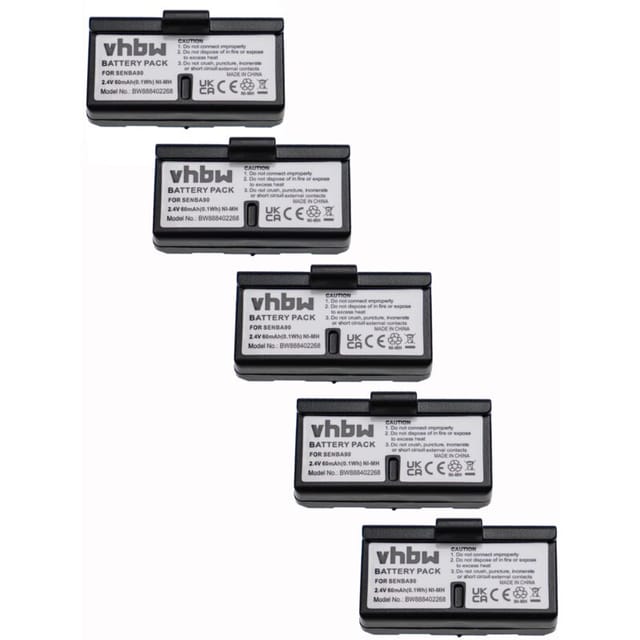 Vhbw - 5x Akku kompatibel mit Sennheiser HDE1030, H200 HDI452-P, HDI1029 Wireless Headset Kopfhörer (60mAh, 2,4V, NiMH)