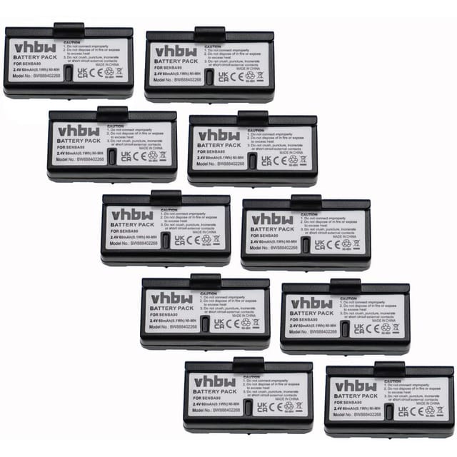 Vhbw - 10x Akku kompatibel mit Sennheiser HDE1030, H200 HDI452-P, HDI1029 Wireless Headset Kopfhörer (60mAh, 2,4V, NiMH)