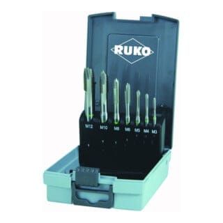 Ruko - Maschinengewindebohrer-Satz 7tlg. Form b HSSE-Co 5 in Kunststoffkassette - 245061RO