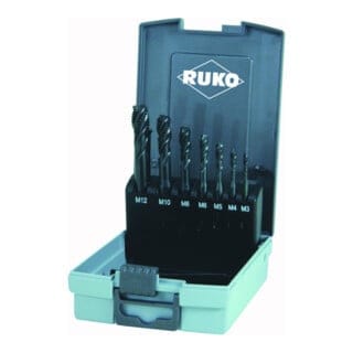 Ruko - Maschinengewindebohrer-Satz 7tlg. Form c HSSE-Co 5 vap in Kunststoffkassette - 245064RO