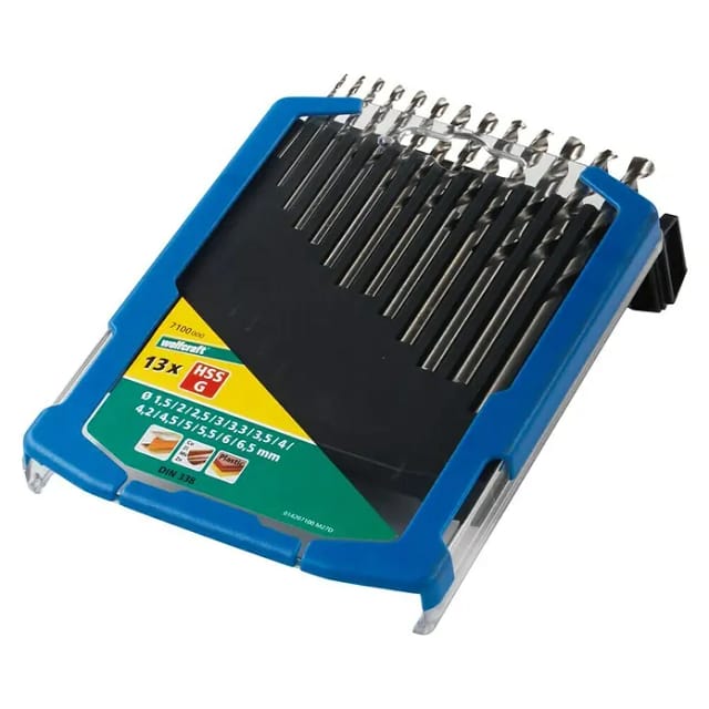13 Spiralbohrer hss-g, Ø1,5-6,5 mm, sort - 7100000 - Wolfcraft