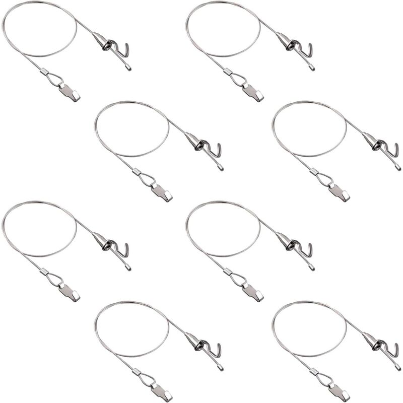 Bilderaufhängeset Aus Edelstahl – 8 Verstellbare Teile, Robustes Drahtseil, 1 M, Mini-haken