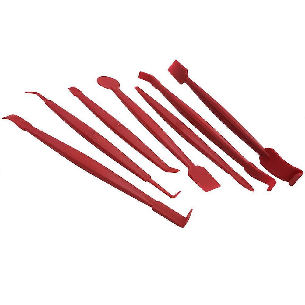 Set Mit 7-teiligem Auto-zierleisten-entfernungswerkzeug-set, Autofenster-tönungsfolien-werkzeugset, Autofolien-aufkleber-werkzeugset, Tönungsfolienrakel, Folienschneider (rot)-17.9x0.85cm-red