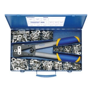 Klauke SK65B Quetschverbinder-Sortiment inkl. Crimpzange Querschnitt (max.)=50 mm² Unisoliert Silbe