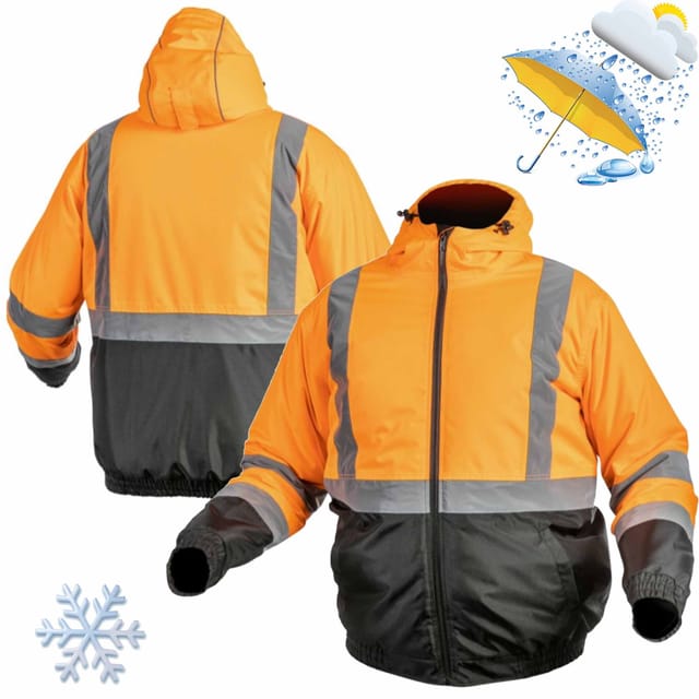 OKER 2XL Winter isolierte Bomber-Arbeitsjacke, orange