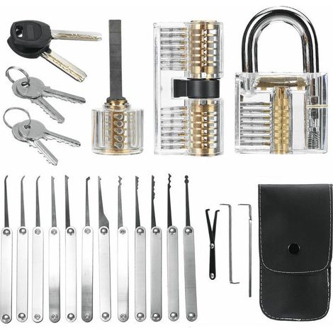 Lock Picking Set Ensemble D'Outils De Déverrouillage Serrurier Pratique Serrure Pick Extracteur De Clé Cadenas Lockpick Kits D'Outils Avec Sac De Transport Pour Les Enfants Professionnels D