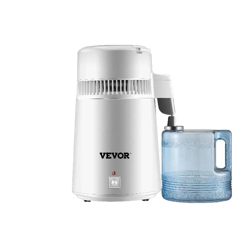 Wasserdestilliergerät, 750 W Leistung, 4 L Fassungsvermögen, 0,34 Gpm Destillationsrate, Edelstahlkonstruktion, Abmessungen Ø 9,1 X 15,2 Zoll