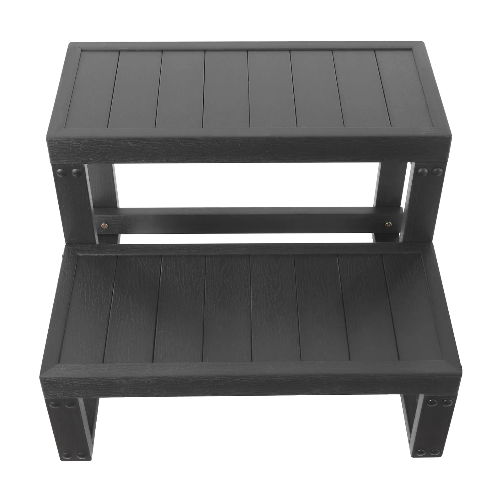 Whirlpooltreppe, 2-stufiges Design, Rutschfeste Oberfläche, Schwarz