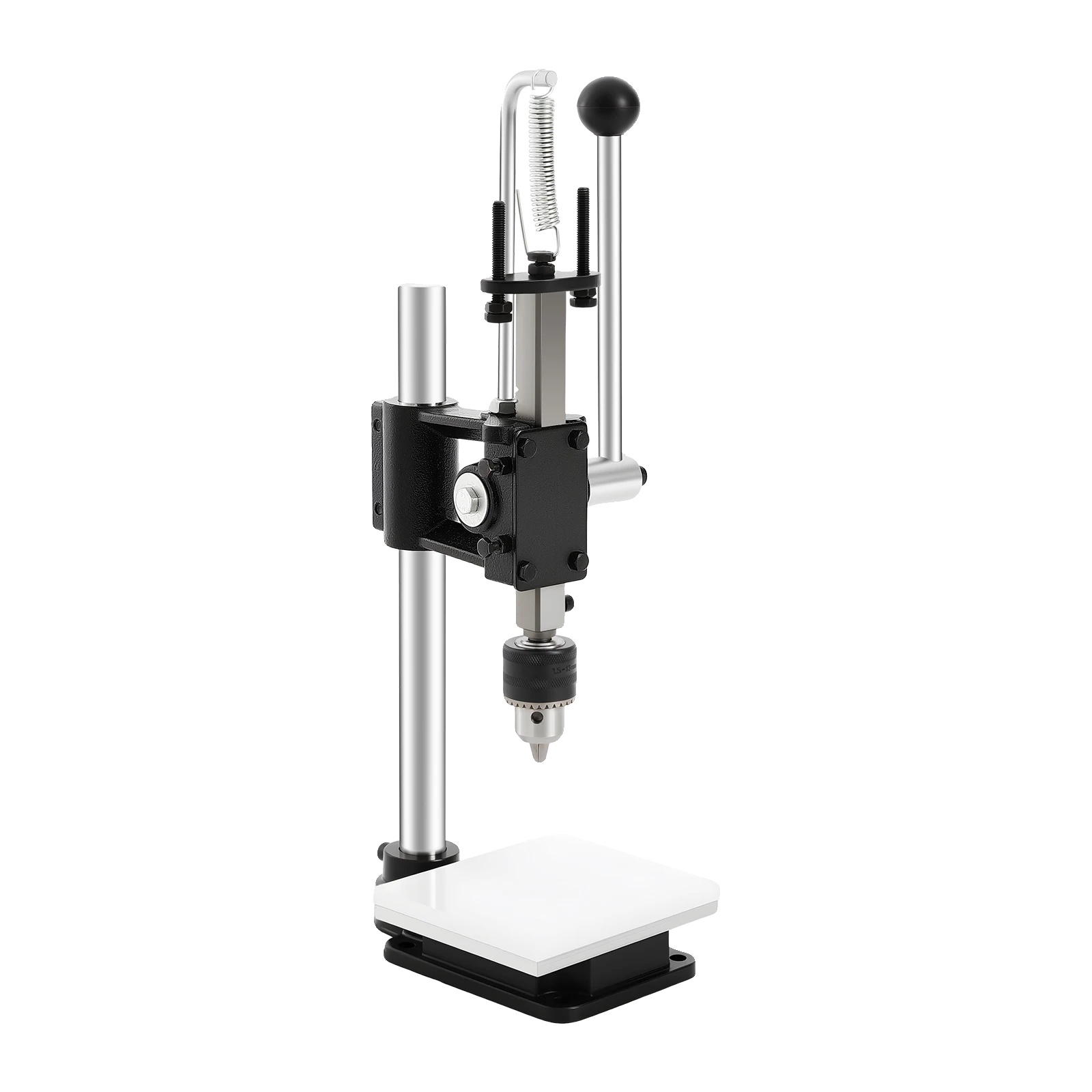 Manuelle Bohrmaschine, Höhenverstellbar 0–16 Cm, Ausladung 88 Mm, Material: Gusseisen, Plattengröße 13 X 15 Cm, Stützhub 50 Mm