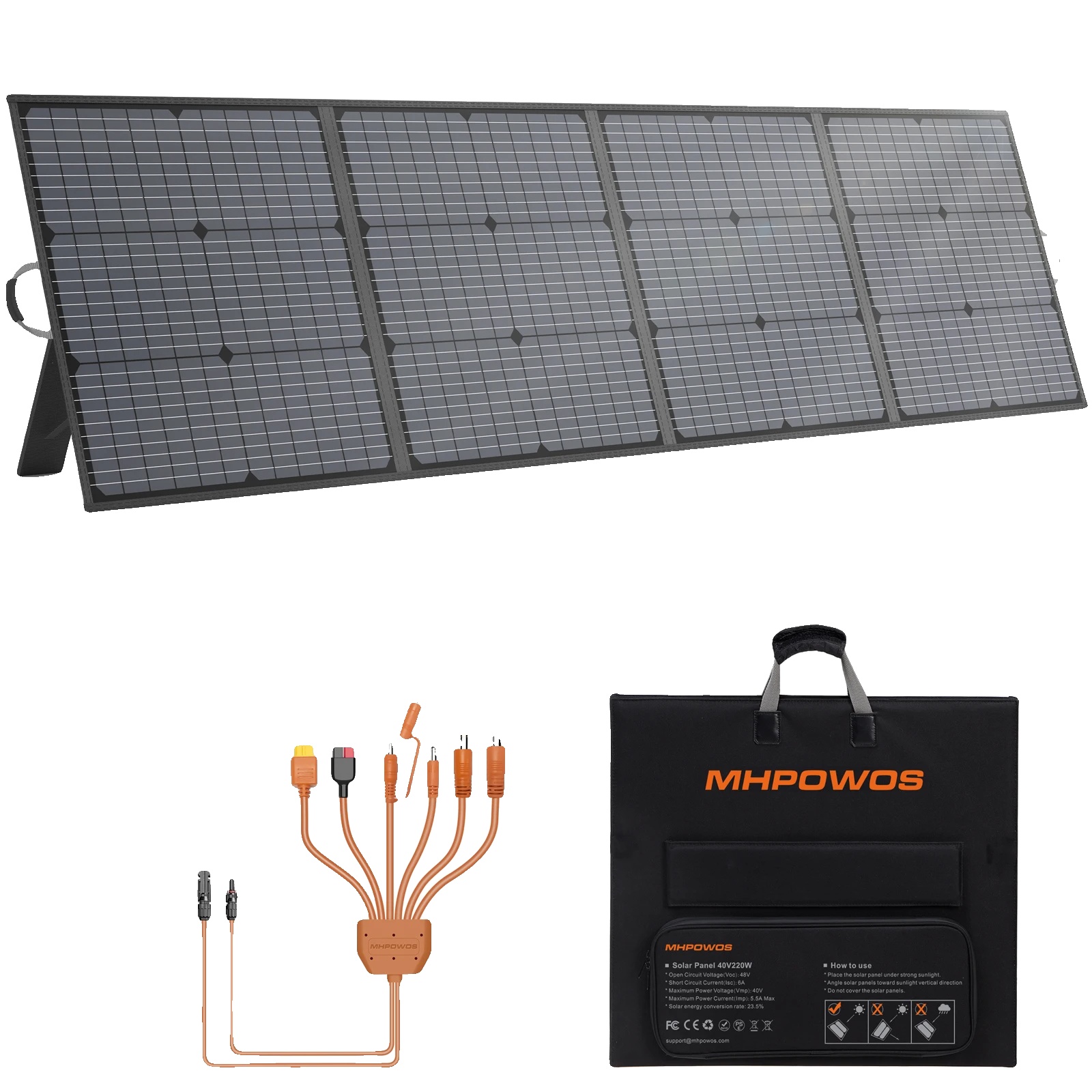 Solarpanel, 220 W Leistung, Faltbares Design, 220-w-solarpanel