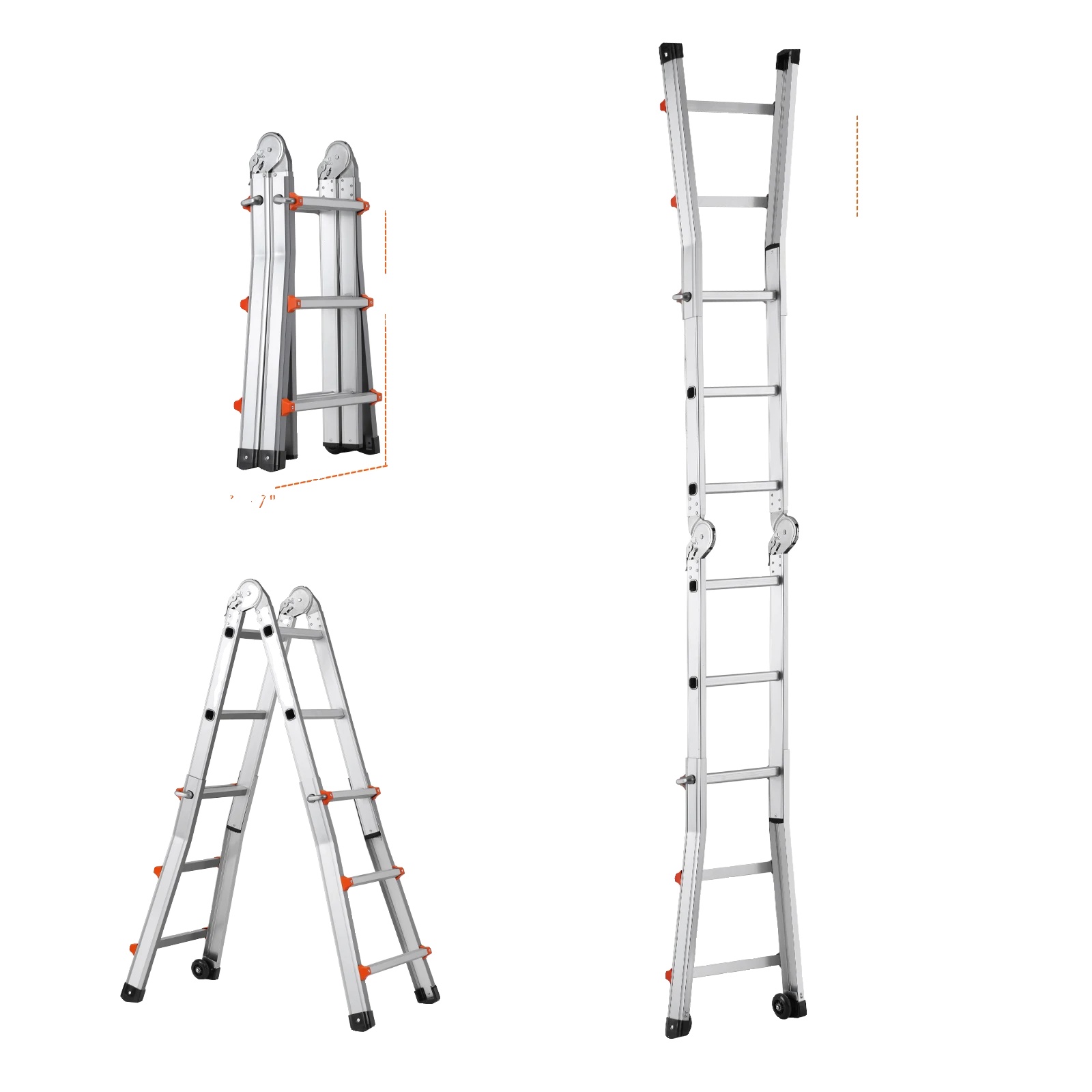Teleskopleiter, A-rahmen-design, Leichtes Aluminium