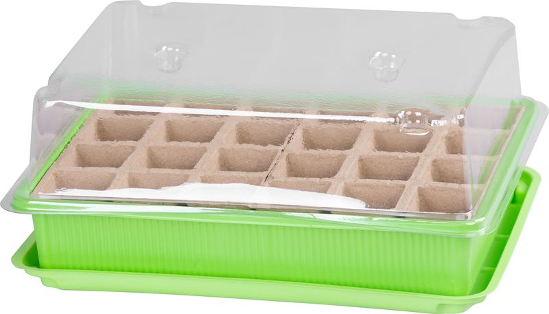 Minigewächshaus Strend Pro, Pflanzset, 5-teilig, 24 Pflanzgefäße, 27,5x20,5x7 Cm