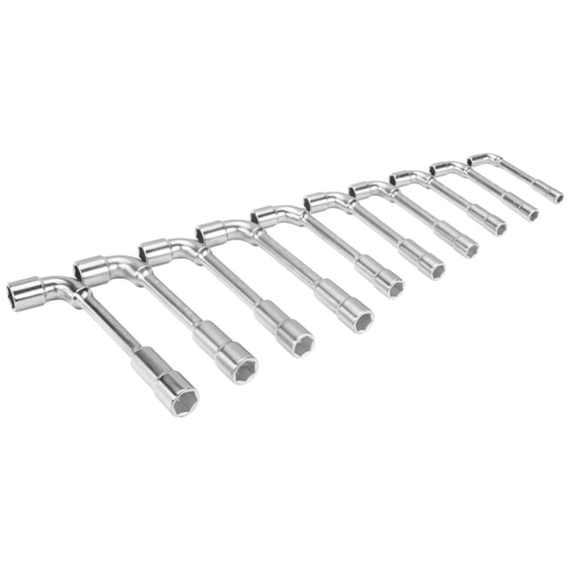 Bahco Metrischer, gekröpfter Doppelsteckschlüssel-Satz, 6 x Sechskant-Dynamic-Drive-Profil - 10 Stück/Packung