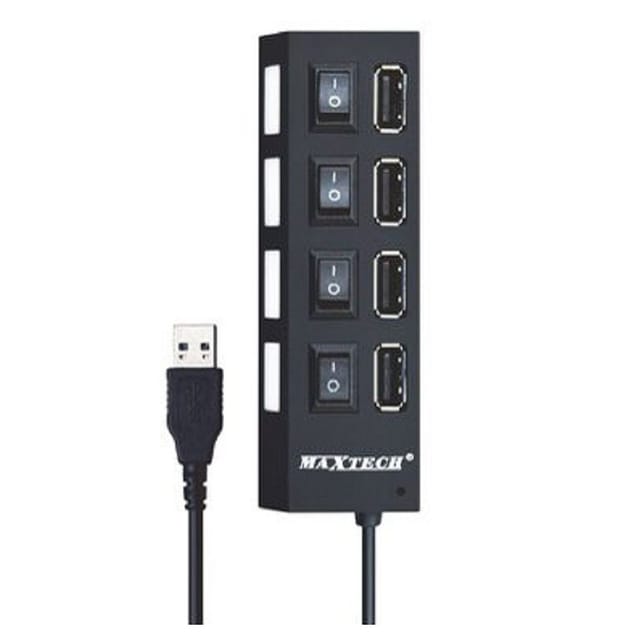 Trade Shop - mehrfachsteckdosen-ladegerät-hub 4-PORT usb 2.0 einzel windows macos Maxtech HUB-04 -