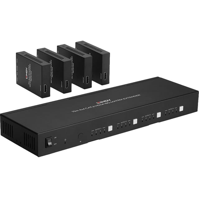 Lindy - 38328 Audio/Video-Extender AV-Signal-Sender und Empfänger Schwarz