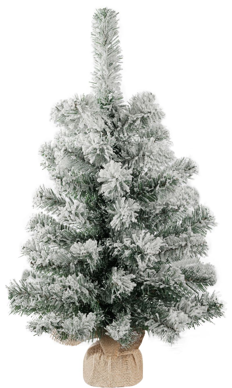 Baum Magichome Weihnachten Snowy, Tanne In Jute, Verschneit, 60 Cm