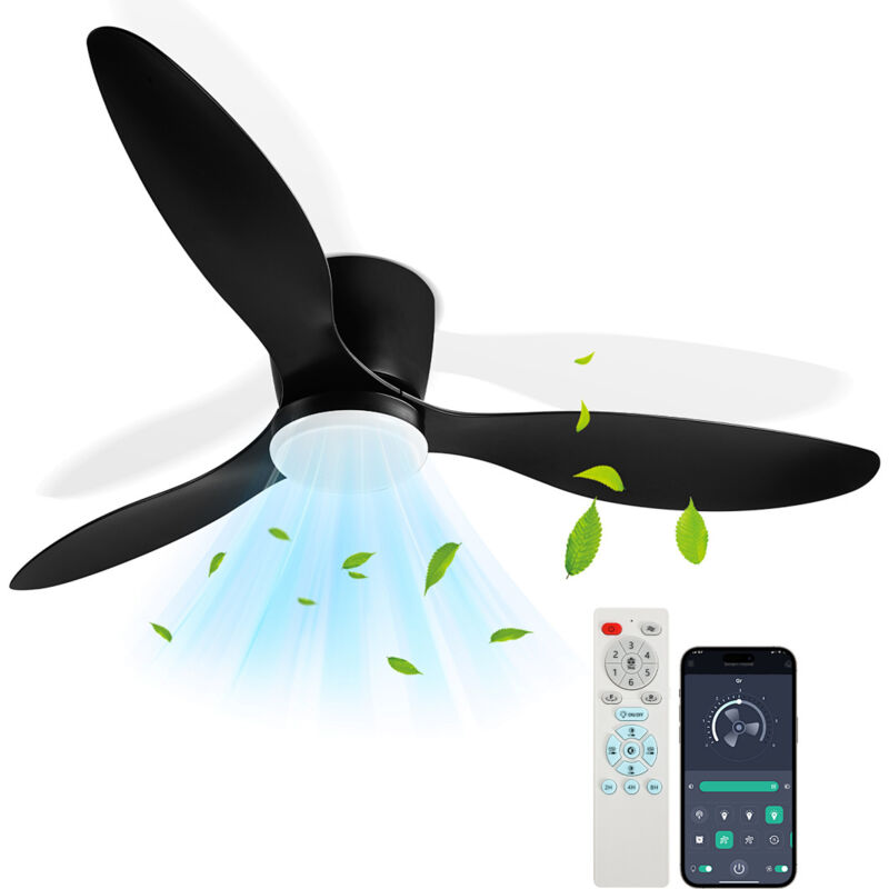 132 Cm Led-deckenventilator, Dimmbar, Fernbedienung, 6 Geschwindigkeitsstufen (sommer/winter), 3 Temperatureinstellungen. Einfache Installation.