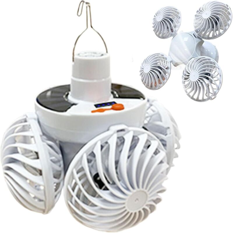 Solar-deckenventilator Mit Licht, Ballon-design, Klappbare Hakenlampe, Für Zuhause, Garage, Veranda, Garten
