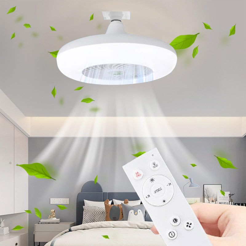 Leiser Deckenventilator Mit Led-beleuchtung Und Fernbedienung, 28 Cm Durchmesser, Modernes Design, Ideal Fürs Schlafzimmer, Dimmbar
