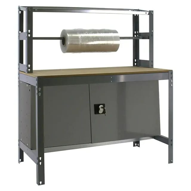 Simonrack Arbeitstisch Metall Grau und Holz 1445x910 mm