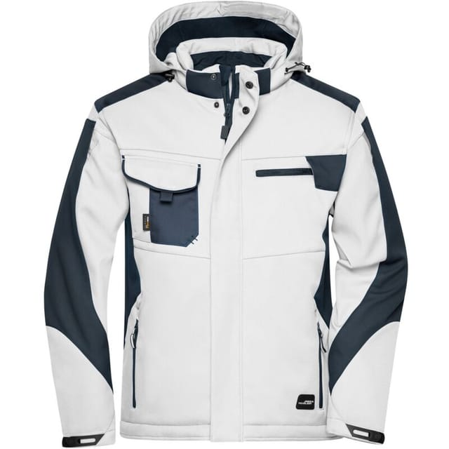 James&nicholson - Professionelle Softshelljacke mit Innenfutter JN824 Gr. xs white/carbon