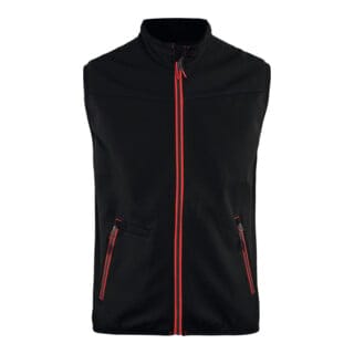 Blaklader - Blakläder Softshell Weste Service Plus, schwarz / rot, Unisex-Größe: m