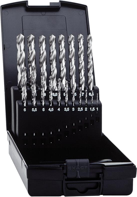 Exact - Spiralbohrer-Satz mit ROTASTOP®-Schaft HSS-Co5 din 338 blank 19-teilig (1-10 mm)