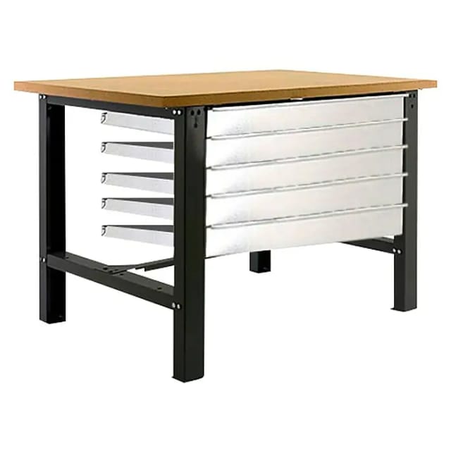 Simonrack Robuster Arbeitstisch Anthrazit 5 Schubladen