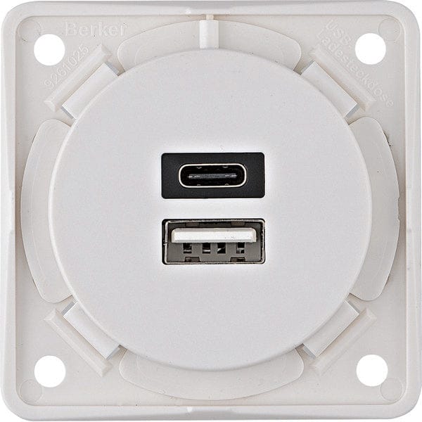 Integro usb Ladesteckdose usb-a, usb-c weiß matt - Berker