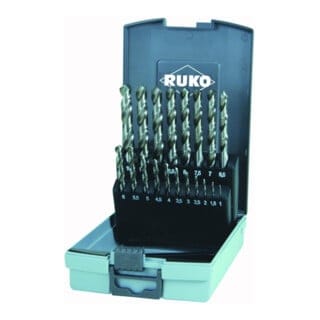 Ruko - Spiralbohrer-Satz din 338 Typ va HSSE-Co 8 in Kunststoffkassette 19 teilig - 281214ERO