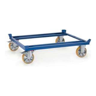 Fetra - Paletten-Fahrgestell - Polyurethan, für Gitterboxen und Flachpaletten 1200 x 1000 mm
