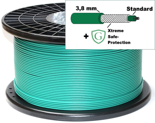 Genisys Sicherheits Kabel Kompatibel Mit Landroid Von Worx + Xtreme Safe-protection Ummantelung - Mähroboter Begrenzung Schutz Draht - Kabelrolle - Ø3,8mm Länge Kabel 150m