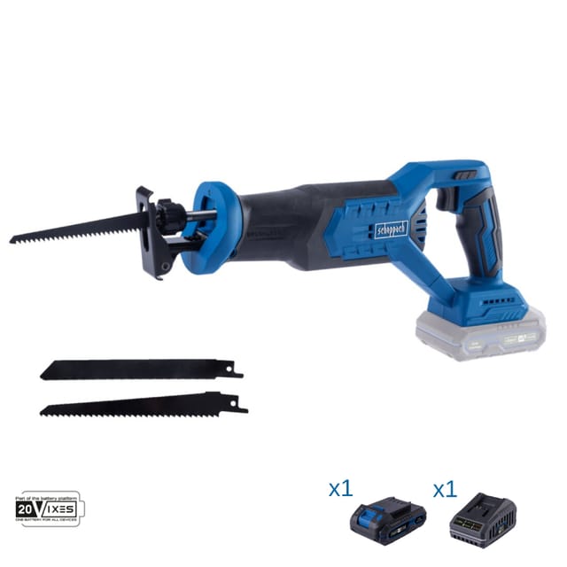 Scheppach - Sabelsage 20V Akku 2.0Ah und Ladegerat ixes bc-rs250-x