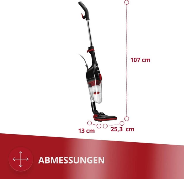 MPM MOD-39 2-in-1 Staubsauger Schwarz und Rot
