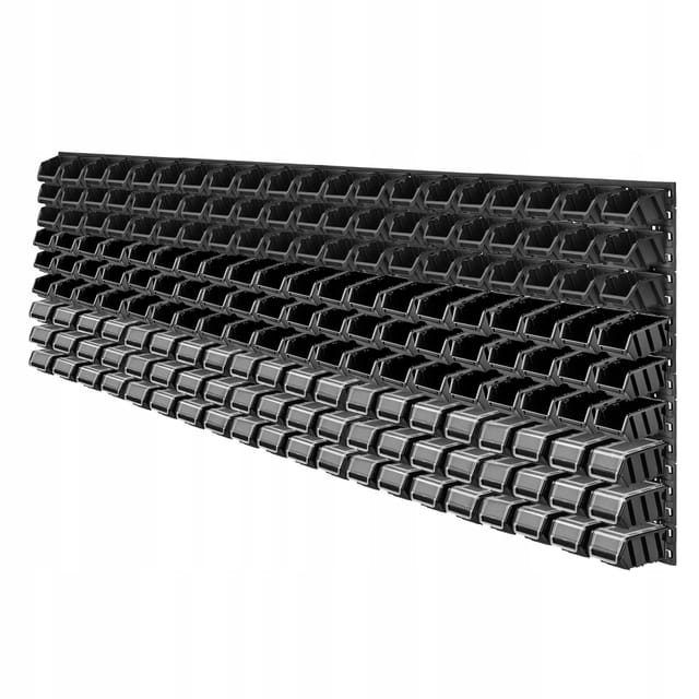 Werkstattwandregal, Wandplatten, 232 x 78 cm, Schwarz, 180 tlg. - Kadax
