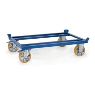 Fetra - Paletten-Fahrgestell - Polyurethan, für Gitterboxen und Flachpaletten 1200 x 800 mm