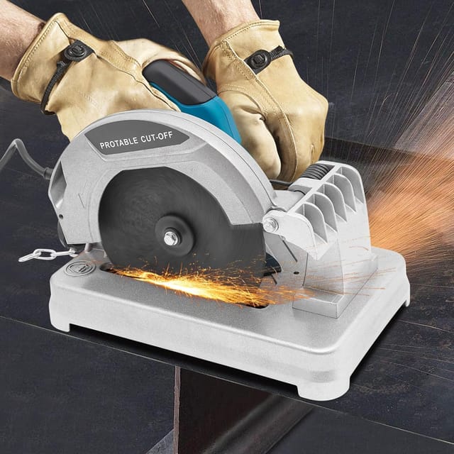 7" Metallholzschneidemaschine, Elektrowerkzeug 5200 U/min, Mehrzwecksäge für Holz, Stahl, Boden (blau)