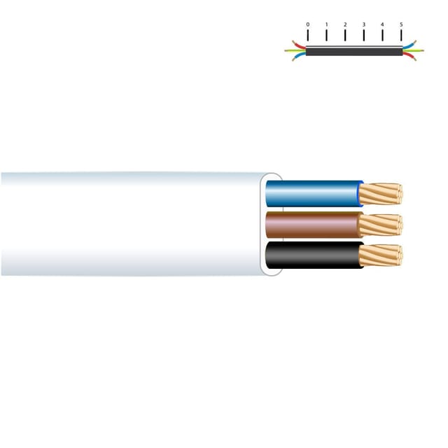 Flachschlauchtrommel 3x1,5mm weiß 20m (Audio) 28098